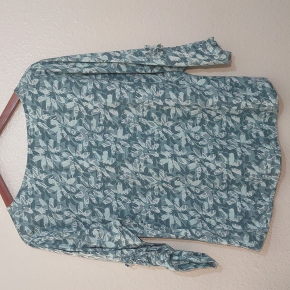 PRE OWNED WOOLRICH SHIRT SIZE M GREEN AND WHITE FLORAL PRINT - Picture 7 of 8